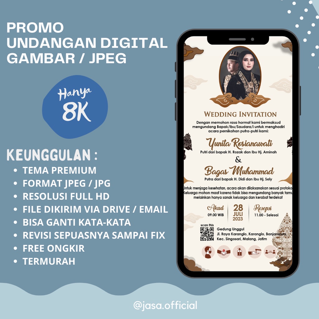 Undangan Digital Gambar / JPEG / JPG Pernikahan