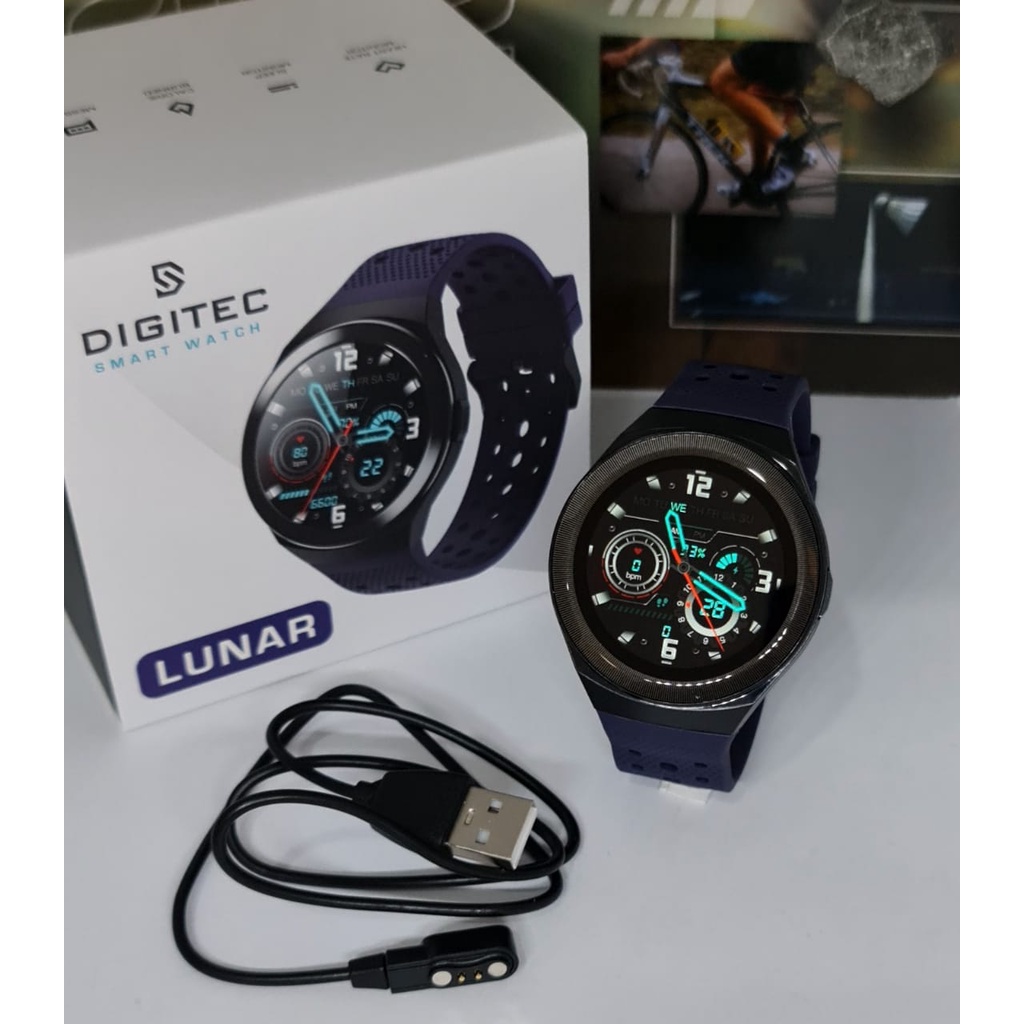 Jam Tangan Smartwatch DIGITEC LUNAR ORIGINAL LED Bulat Digital Import Murah Mewah BONUS BATERAI CADANGAN!