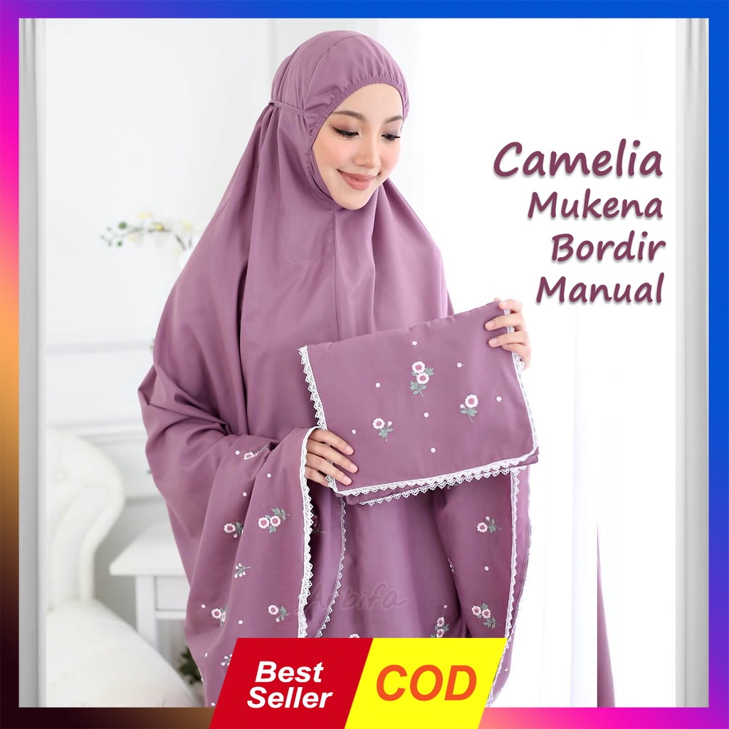 Mukena camelia Bordir Manual Premium khadijah Jumbo travelling