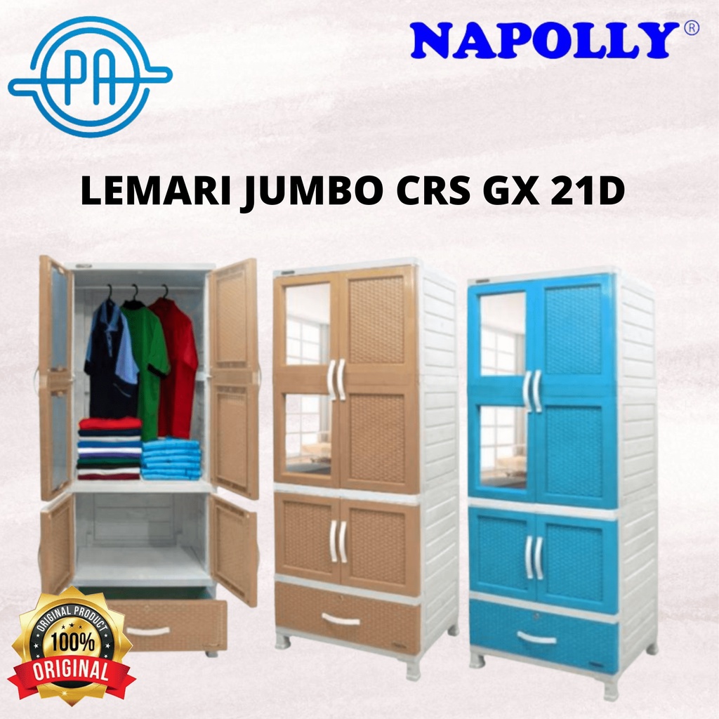 LEMARI PLASTIK NAPOLLY CRS - GX21D CABRO G11 X D2C ( CERMIN HANGER LACI )