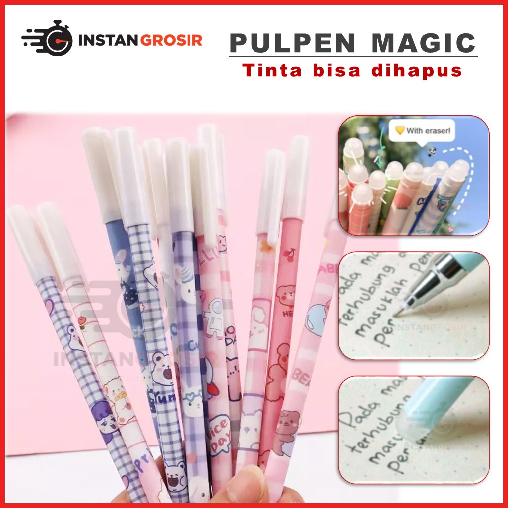 

Pulpen bisa hapus pen magic Bolpoin Gel Erasable alat tulis menulis multifungsi pena ajaib tinta bisa dihapus Ballpoint Gel peralatan sekolah kantor
