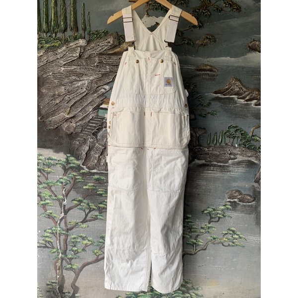 SOLD/LAKU overall carhartt 90s not detroit double knee carpenter vest backpack pocket tee