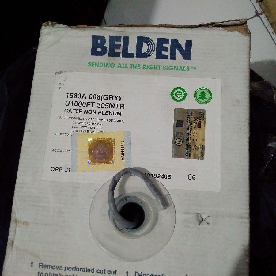 KABEL LAN UTP cat 5e / cat5e BELDEN made in USA meteran / eceran