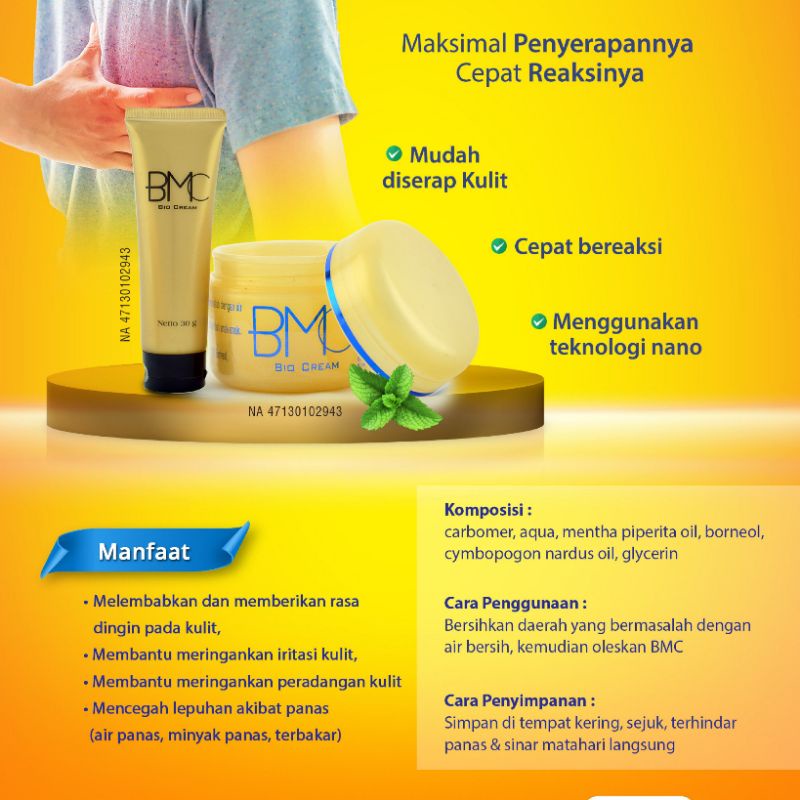 BMC Bio Multiple Cream P3K Salep Luka Bakar Pusing Nyeri Sendi Pegel Linu Perut Kembung Salep Luka Bakar Cream luka bakar Ampuh Minyak Panas Air Panas Original KK Indonesia