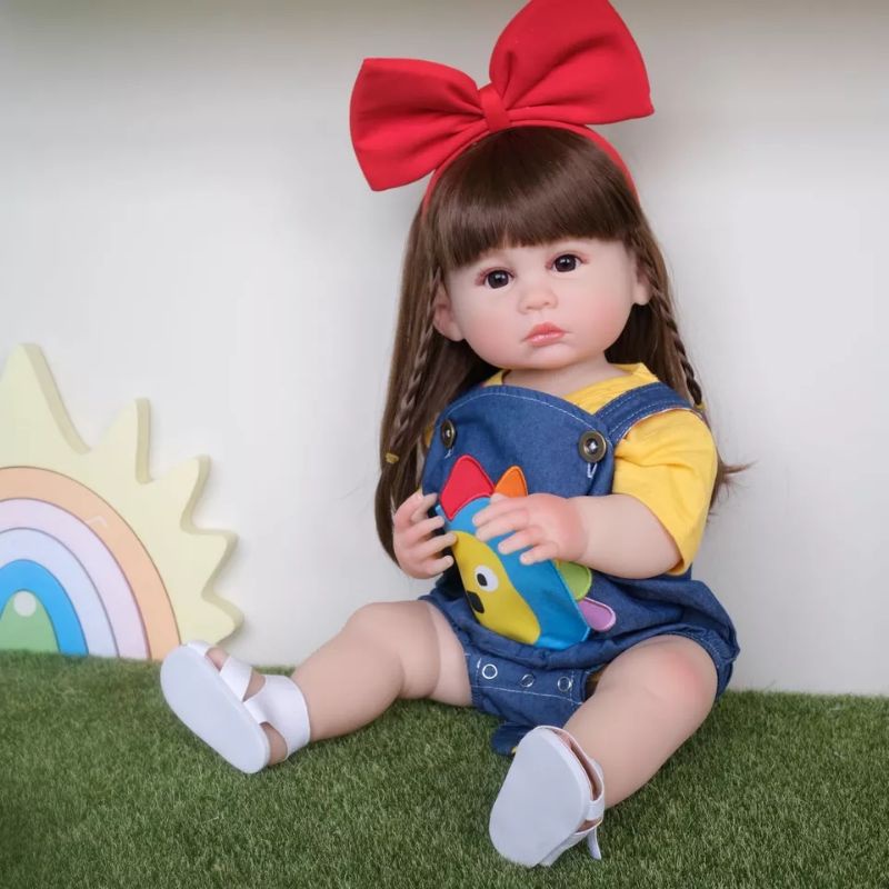 Ready depan New Face Boneka Reborn Premium 55cm full Cewek Diam