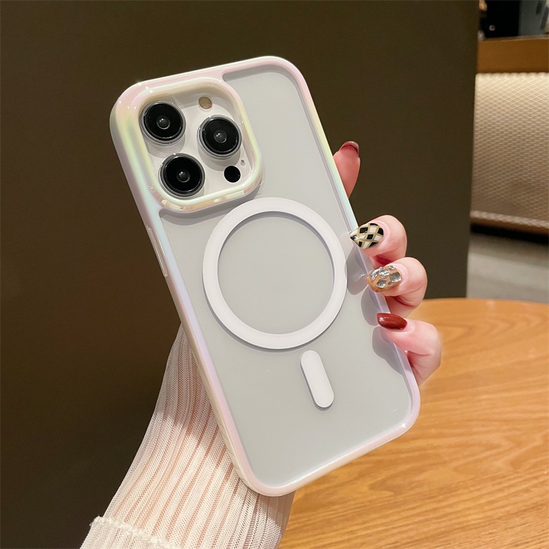 IPHONE Casing Magsafing Akrilik Slim Matte Transparan Untuk Iphone11 12 Pro Max1314 Max Magnetic Charging Cover