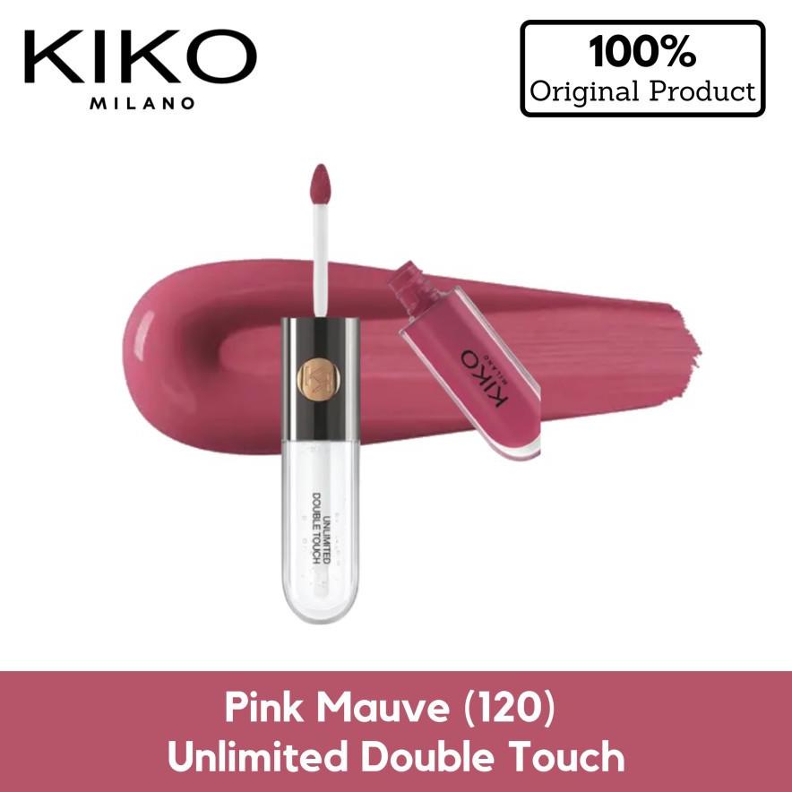 Kiko Milano Unlimited Double Touch 120 Pink Mauve, glossy dan matte lipstik -