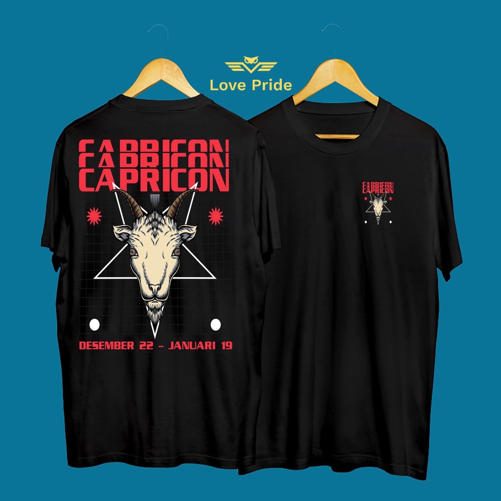 Kaos Tshirt Baju Distro Zodiak Capricorn Simbol Hewan Kambing Premium Terbaru