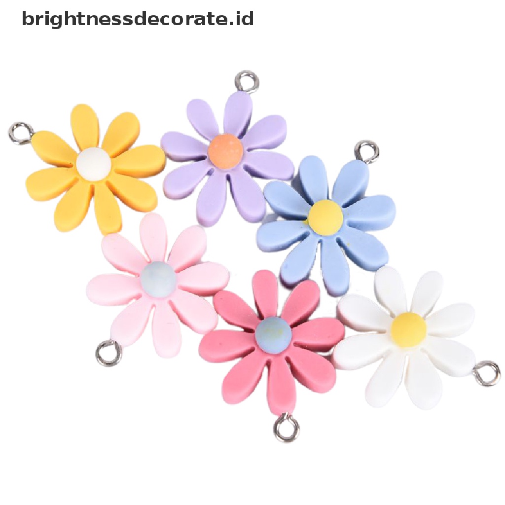 [Birth] 10pcs/set Resin Little Daisy Sun Flower Ch Liontin Membuat Perhiasan DIY Craft [ID]