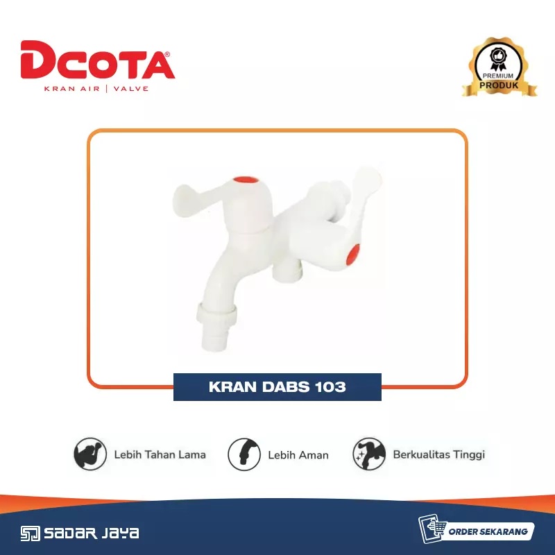 DCOTA DABS 103 Kran Double Plastik Keran Cabang Tembok Murah ABS 1/2&quot; 3/4&quot;