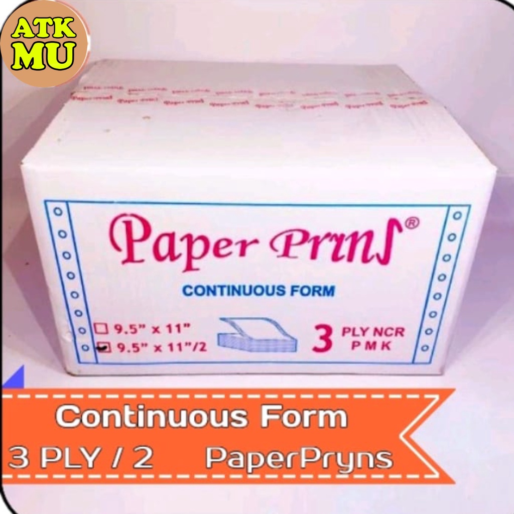 

Kertas Continuous Form 9,5" x 11"/2 3 PLY NCR K3 PRS PaperPryns