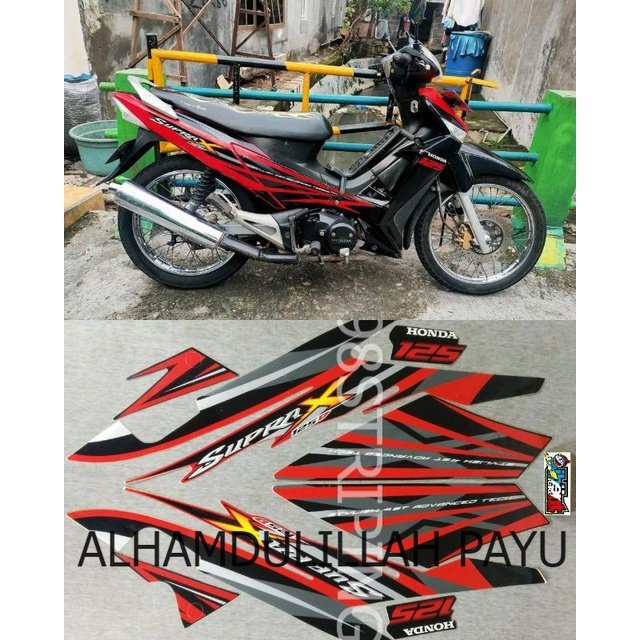 SUPRA X 125D MERAH TAHUN 2008 2009 STRIPING LIS STANDAR ORI HONDA 125 D POLET BODY PLISIR