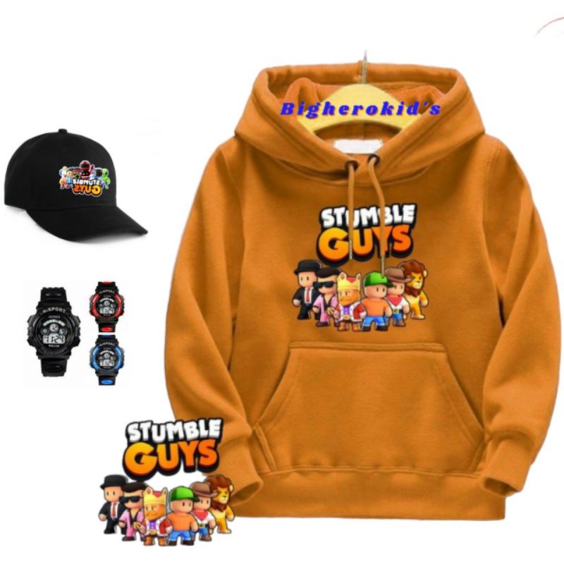 PAKET HEMAT 3IN1 JAKET SWEATER HOODIE ANAK MOTIF STUBLE GUY FREE TOPI BORDIR DAN JAM TANGAN ANAK