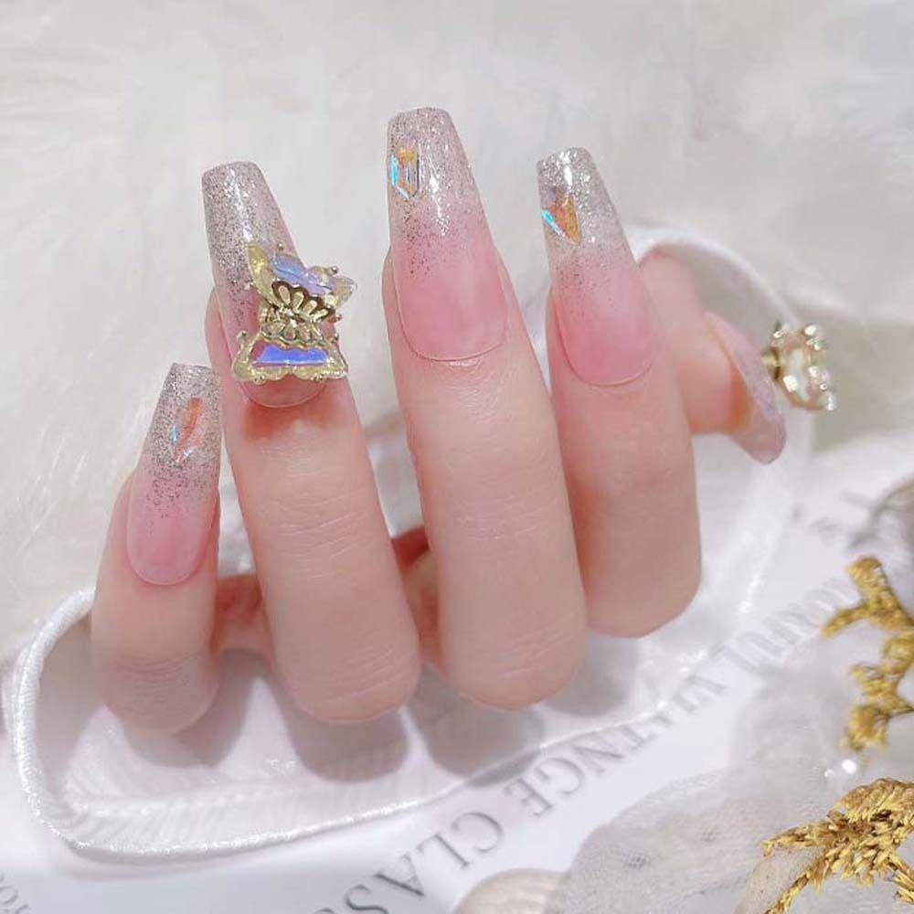 Mxbeauty Kupu-Kupu Nail Art Rhinestones Wanita Manicure Aksesoris Hiasan Kuku Perhiasan Kuku