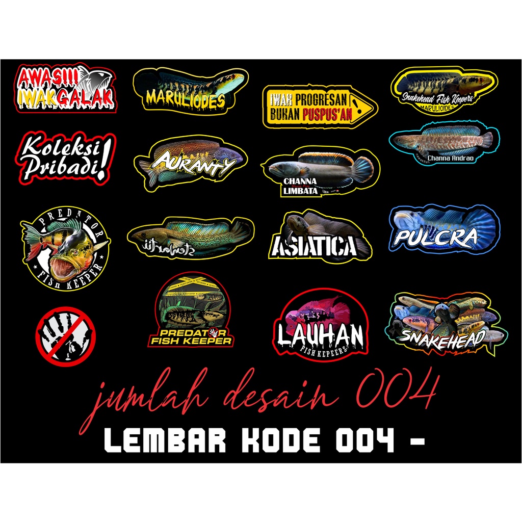 STIKER MINI IKAN GALAK GROSIR PER LRMBAR