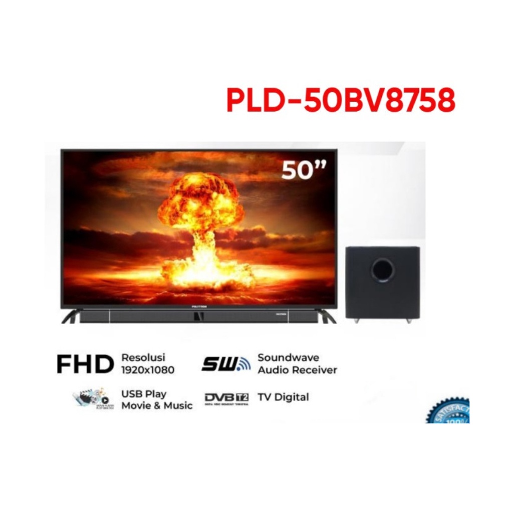 Led tv 50 Inch Polytron PLD 50bug5959 soundbar android uhd/ PLD50bug5959
