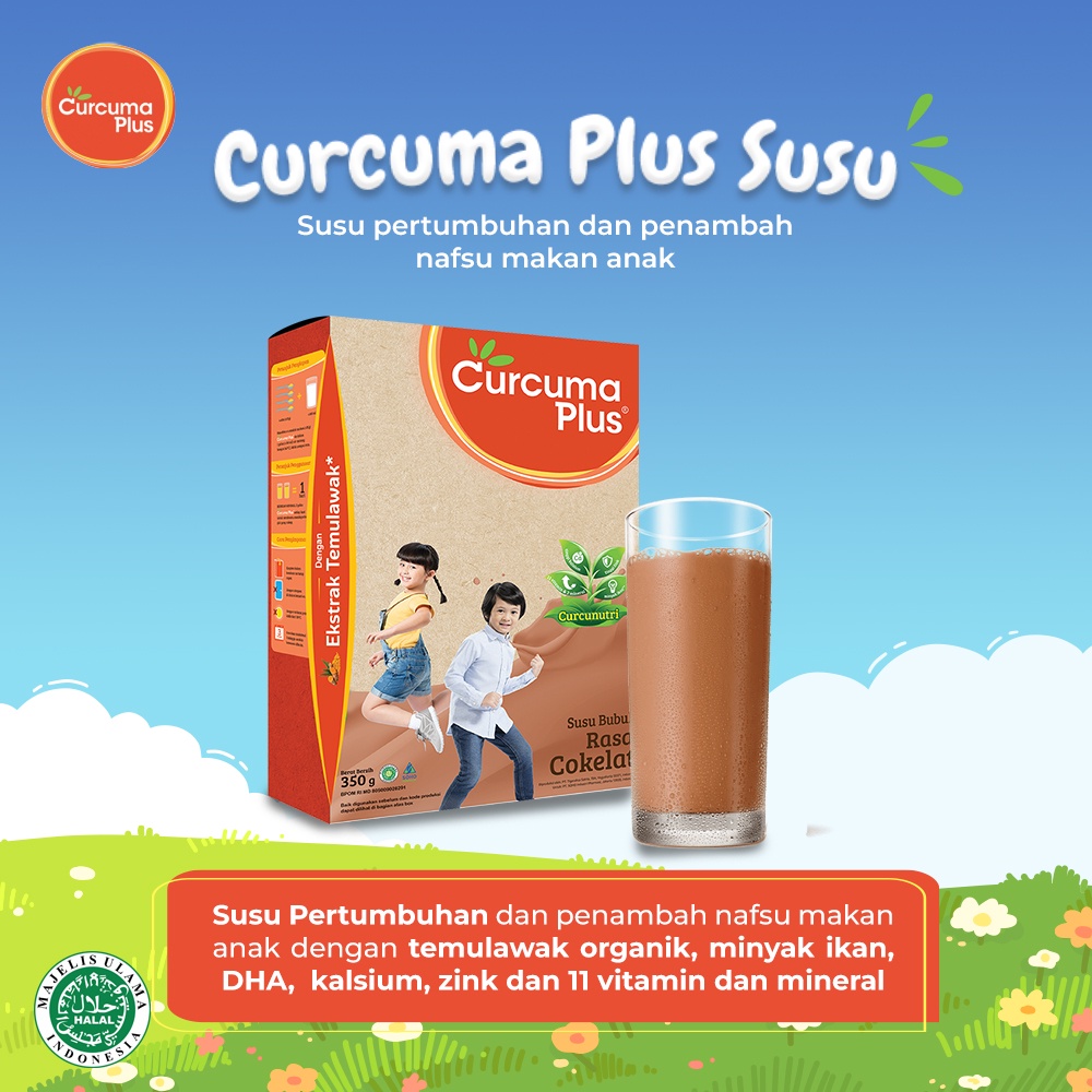 Curcuma Plus Susu Bubuk Nafsu Makan Ekstrak Temulawak Coklat 180gr