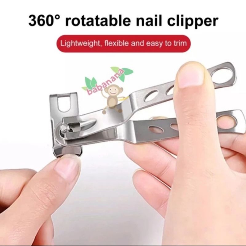 Gunting Kuku 360 Rotating Clipper Manicure Pedicure Nail Art Potong