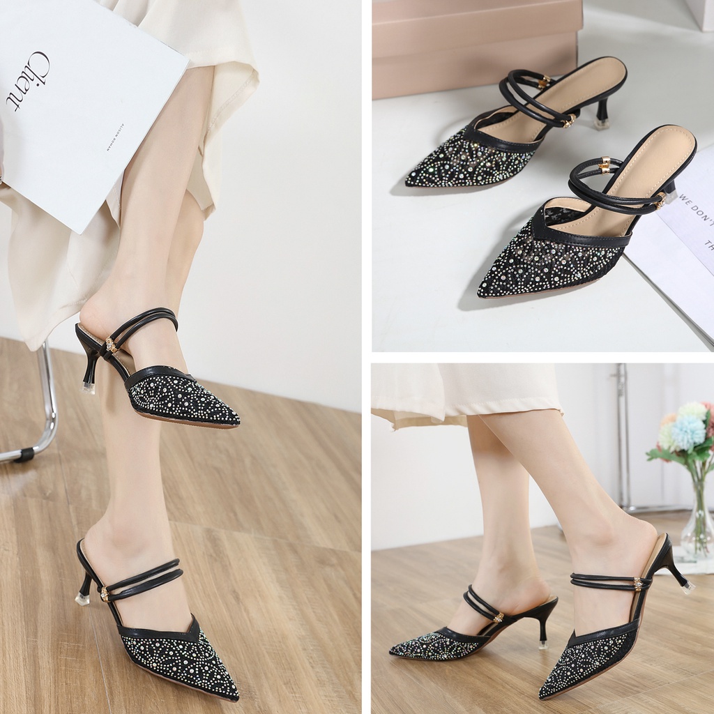 GSW  SEPATU SANDAL HEELS 7CM PESTA WANITA IMPORT ( 221-2 ) Sepatu heels Pesta wanita Sandal Pesta Wanita import heels Pesta wanita import original Cassie