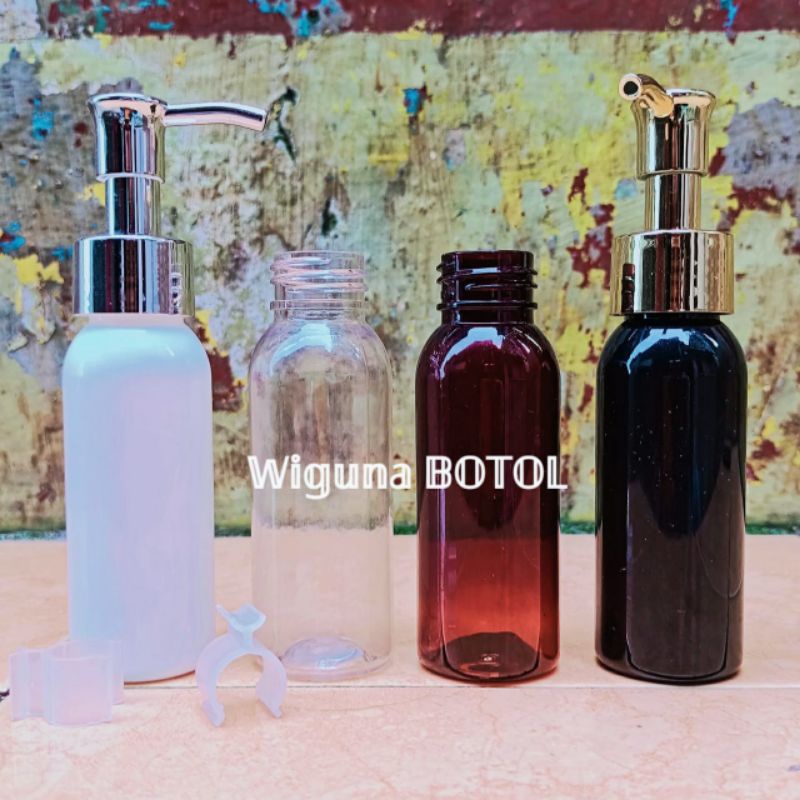 Botol Pump 60ml Luxury / Botol PET 60ml Tutup Pump Clip Oil