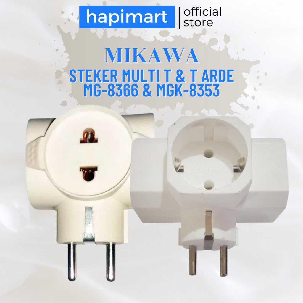 MIKAWA Steker Multi T + T Arde Terminal 3 Lubang MG-8366 & MGK-8353