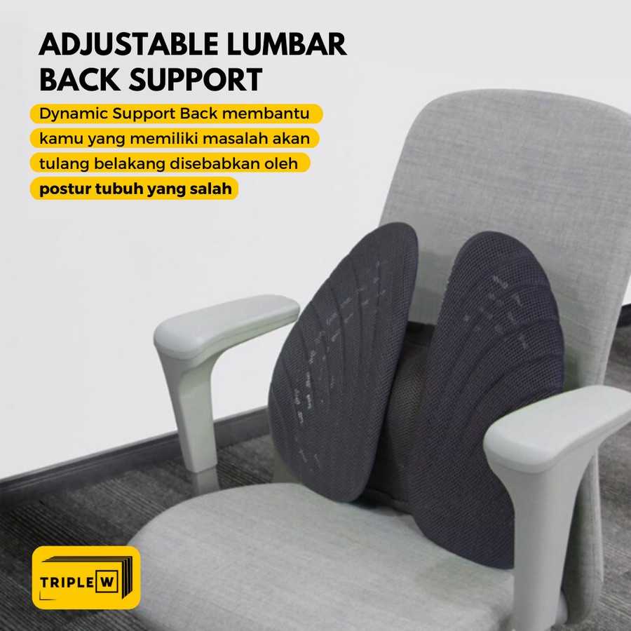 Triple W Bantal Punggung Sandaran Kursi Adjustable Lumbar Back Support