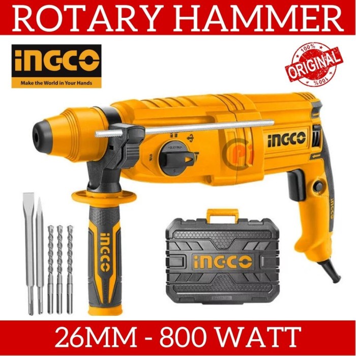 INGCO RGH9028 Mesin Bor Rotary Hammer Bobok Beton 800W 26mm