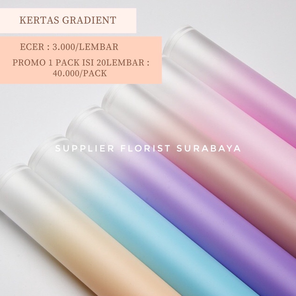 [5 LEMBAR] KERTAS BUNGA CELLOPHANE GRADIENT GRADASI GRADIASI KERTAS WRAP WARNA SEMBUR KERTAS KOREA STYLE BUKET BUNGA KOREAN DIY FLORIST FLOWER WRAPPING PAPER