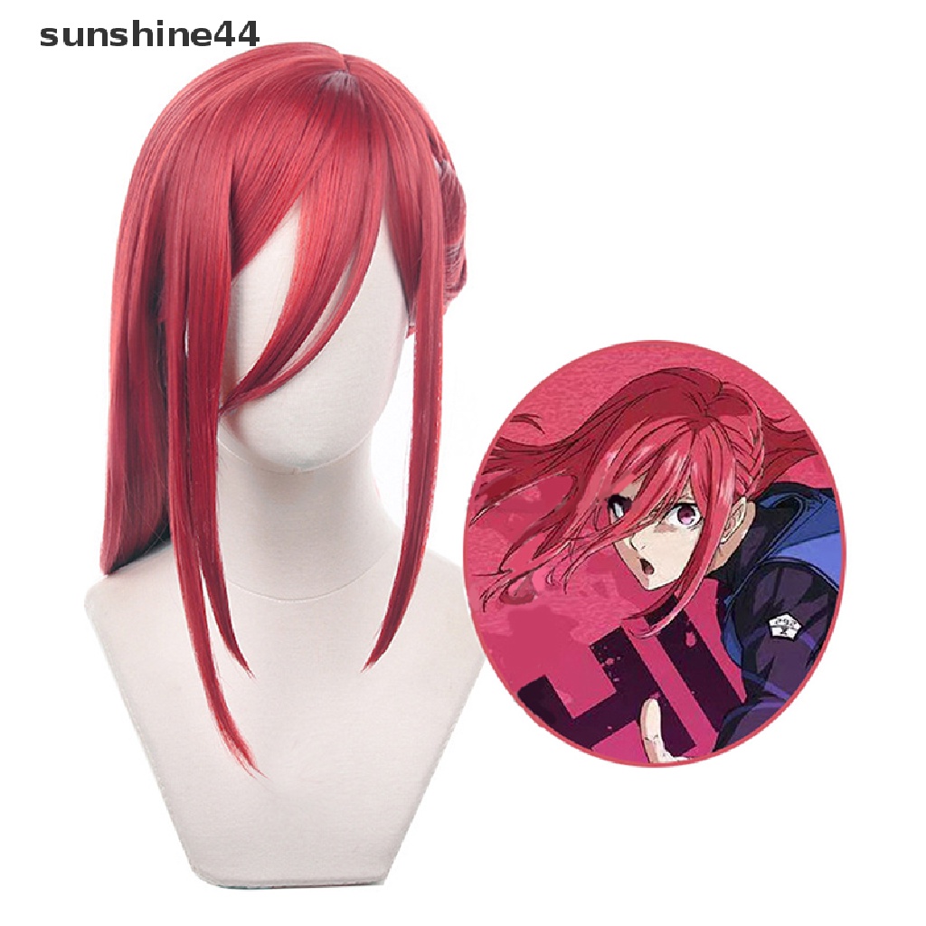 Sunshine Anime Blue Lock Hyoma Chigiri Cosplay Wig Rambut Merah Tahan Panas Wig Rambut.