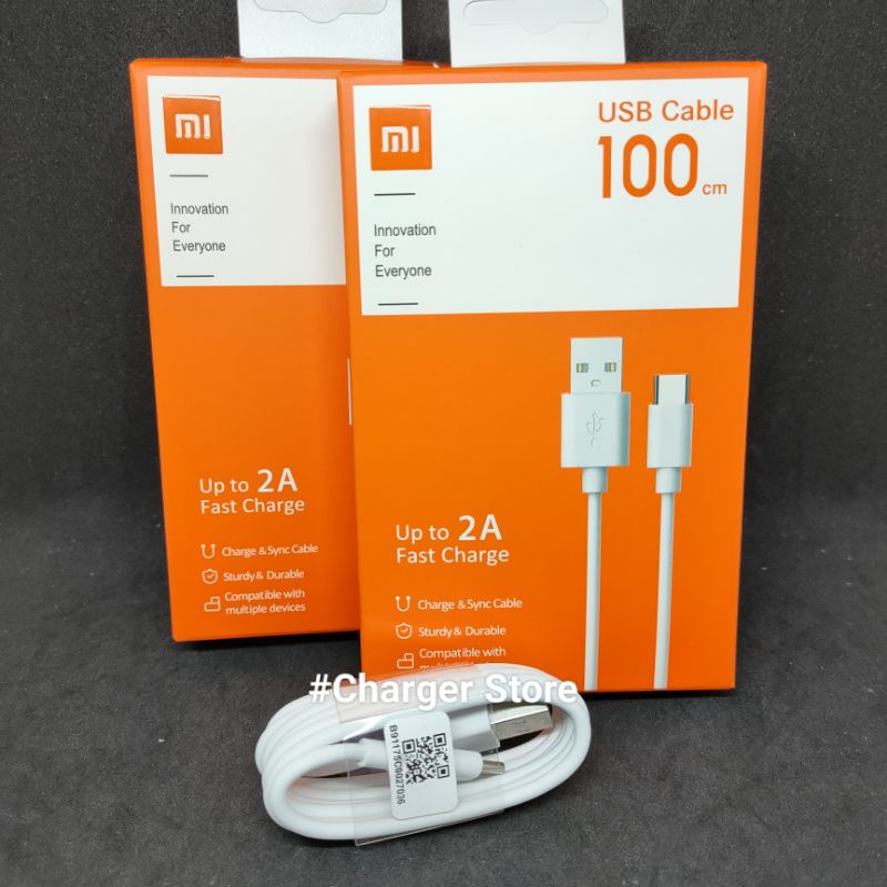 Kabel Data Xiaomi Fast Charging 2A 100cm ORIGINAL Micro USB - Type C