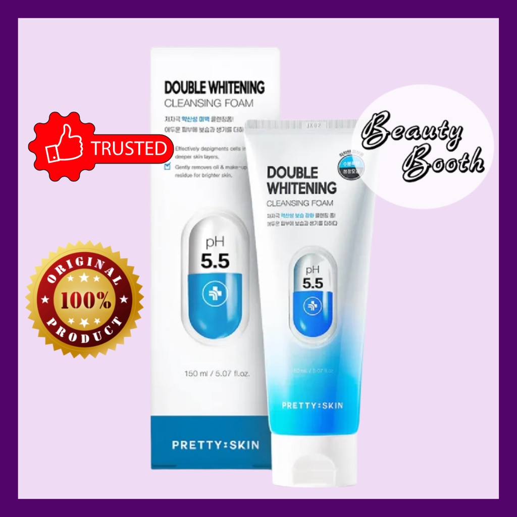 PRETTY SKIN Double Whitening Cleansing Foam 150ml | Sabun Cuci Muka