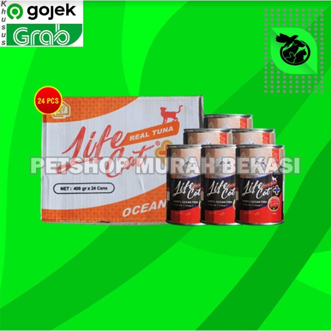 GOSEND Makanan Kucing Life cat Plus Wet Food Kaleng Dus 24Pcs 400gr