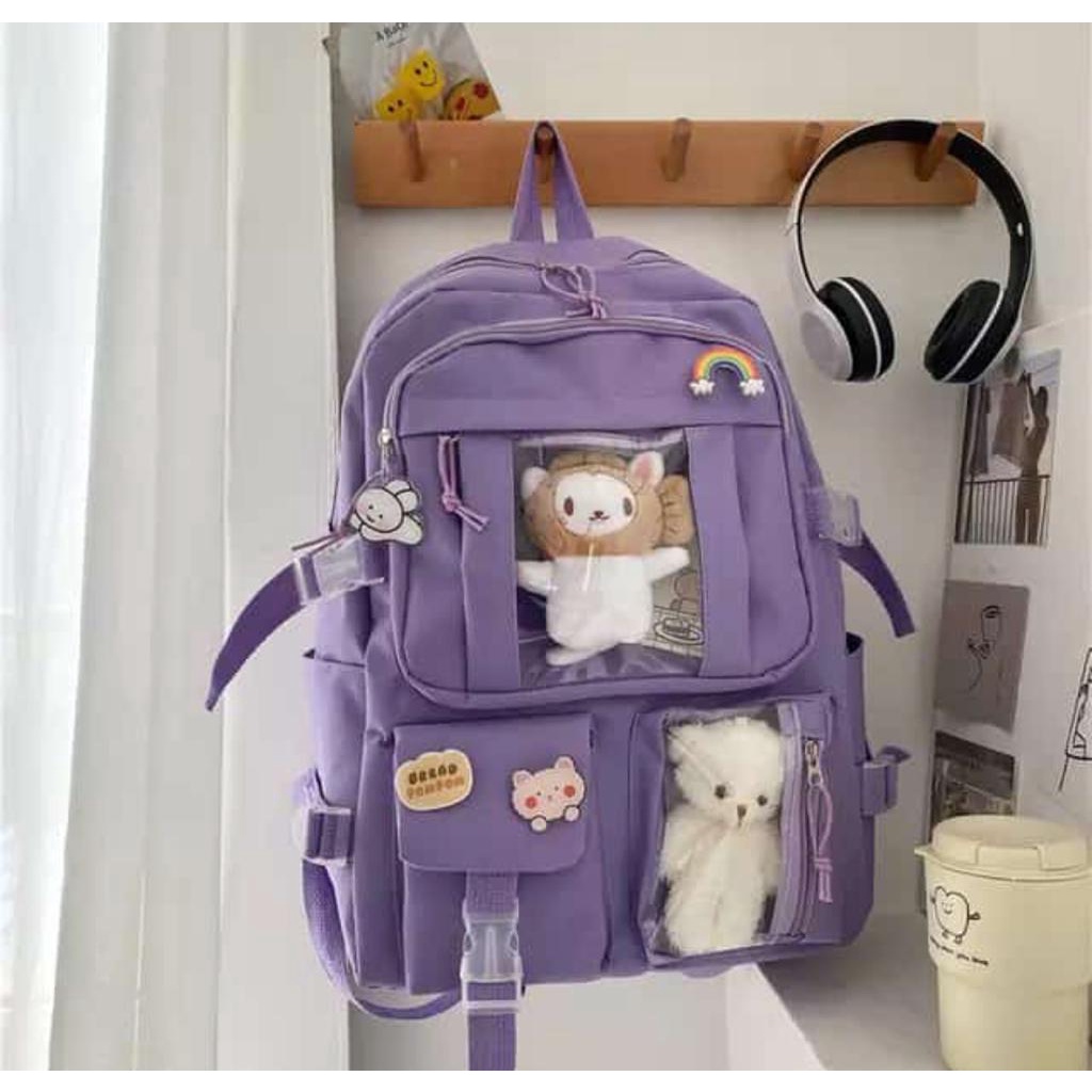 Tas Ransel little kiddoss Version Lucu Imut Cute Hadiah/Tas Punggung Anak Perempuan Sekolah  Anak Perempuan Remaja Ransel Multisaku Baru Tas Wanita Mochila Feminina