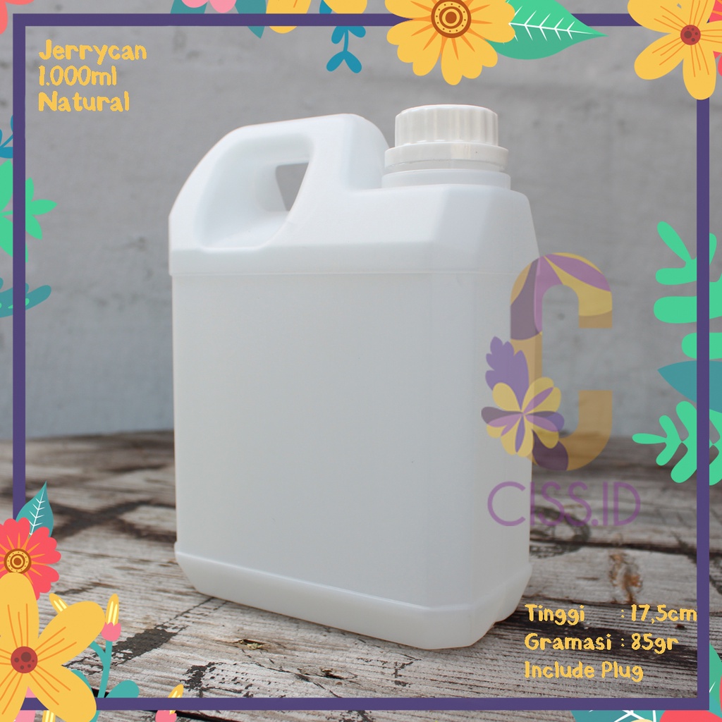 JERIGEN 1000ML TAIWAN NATURAL 1 LITER DAMDEK DAMDEX KEMASAN MINYAK SAYUR MADU FOODGRADE TEBAL TUTUP 