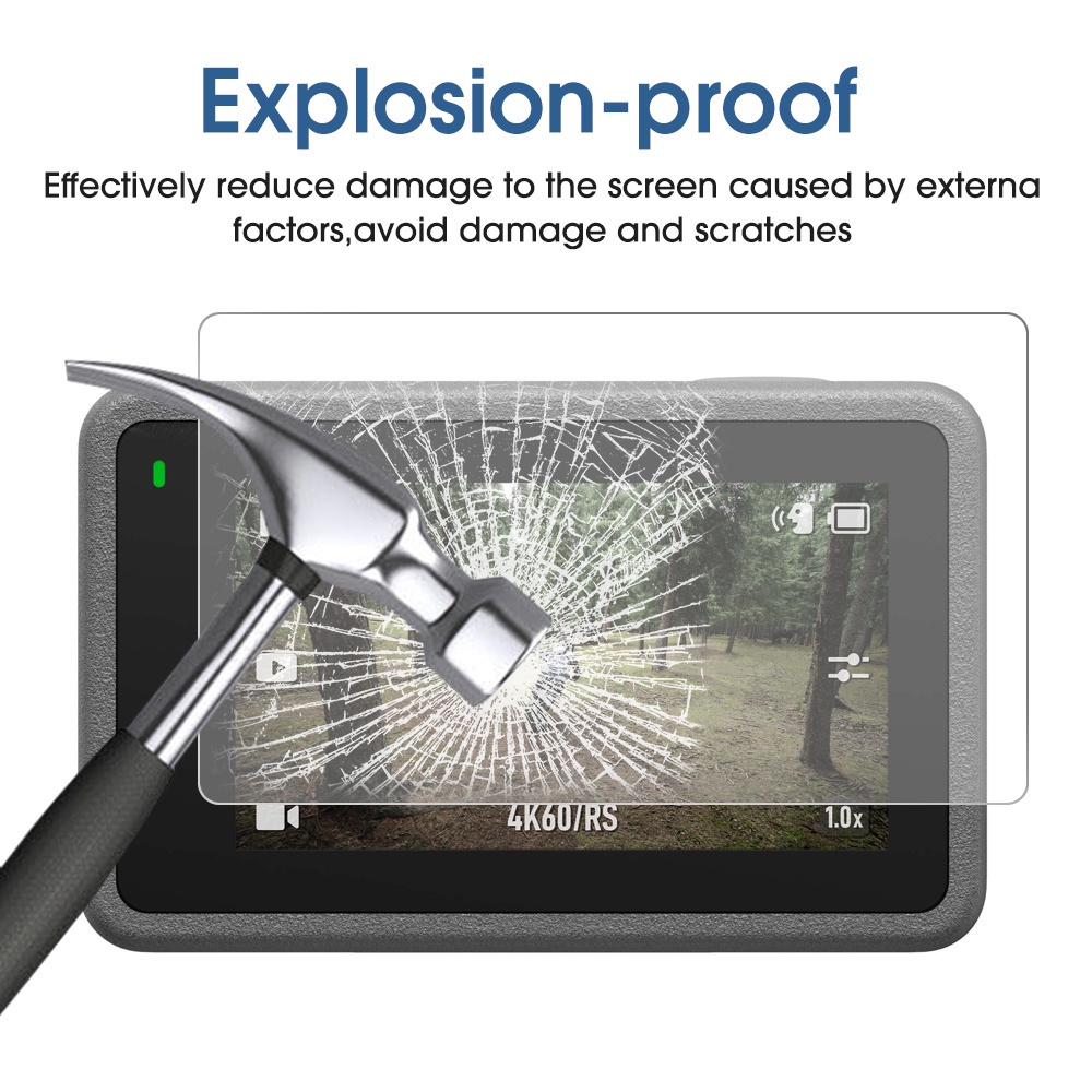 [Harga Grosir]Tempered Glass Pelindung Layar Kamera Depan / Belakang Anti Gores / Ledakan Untuk DJI Action 3