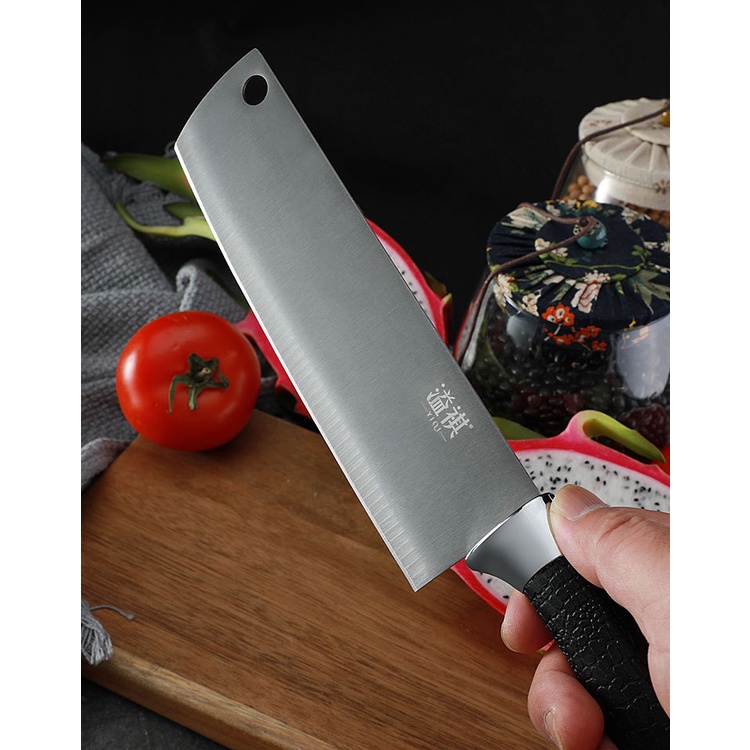 Pisau Dapur Gagang Hitam Pisau Pemotong Sayuran Buah Serbaguna Anti Lengket Anti Karat Kitchen Knife Chef Pemotong TERMURAH TERLARIS