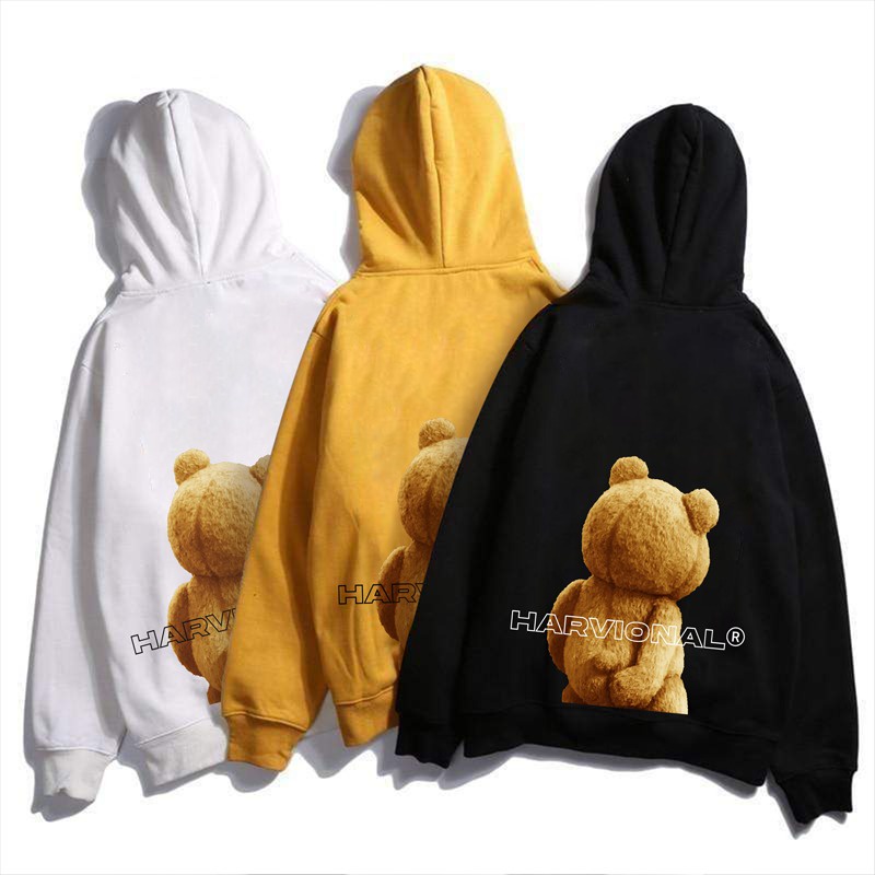 Parisdivarious Sweater Hoodie Jemper Teddy Bear Bahan Fleece Size S - XXL (Pria &amp; Wanita)