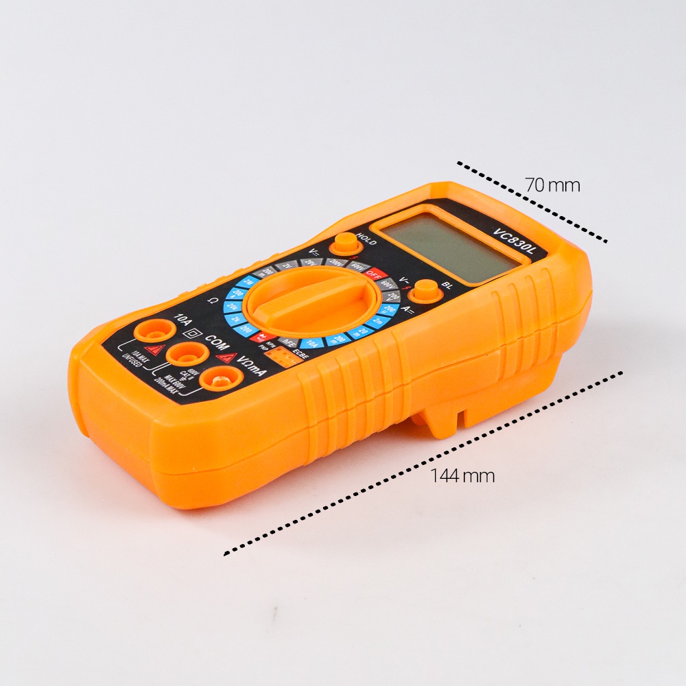 Junejour Mini Digital Multimeter AC/DC Voltage Tester - VC830L - Orange