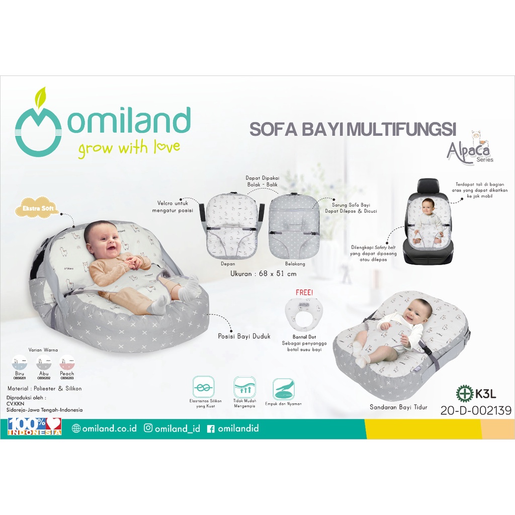 Omiland Sofa Bayi Multifungsi Duduk &amp; Tidur