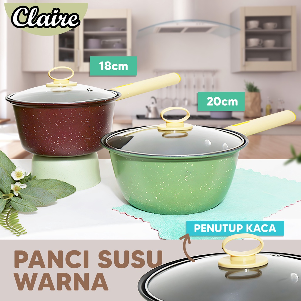 Panci Susu Warna Dengan Tutup / Panci Susu Warna