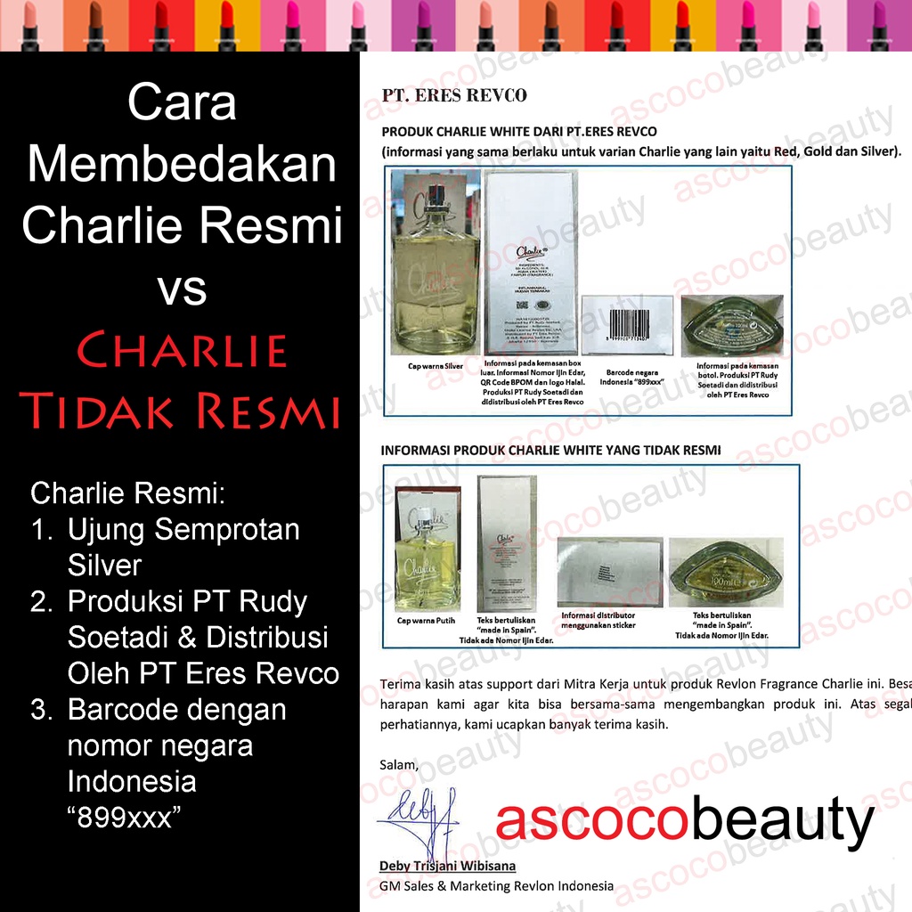 REVLON CHARLIE [ Botol Doff / Clear, Semua Resmi Revlon Indonesia ] WHITE / RED 100ml [BOTOL DOFF / BURAM MASIH ada stok lama, Stok baru semua botol Bening/Clear, Baca Deskripsi di bawah] Parfum Charlie ✰ ascocobeauty ✰