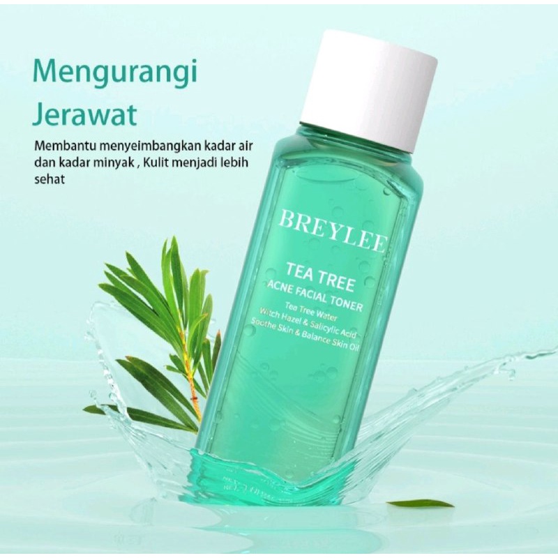 BREYLEE TEA TREE ACNE FACE TONER / TONER BREYLEE - PEMBERSIH KOMEDO