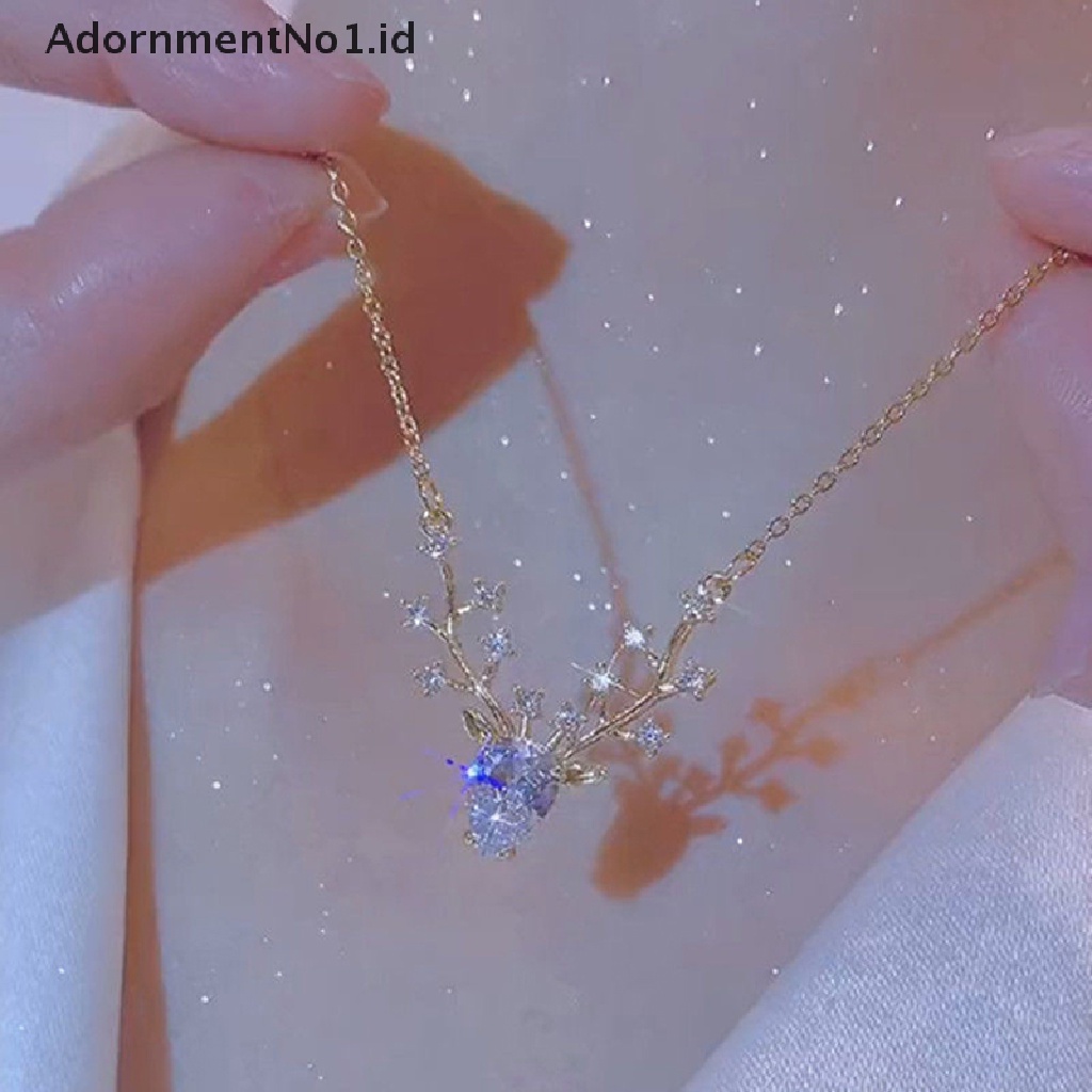 [AdornmentNo1] Fashion Perhiasan Satu Rusa Memiliki Anda Elk Kecil Kalung Untuk Wanita High-end Temperamen Liar Tulang Selangka Rantai Liontin Hadiah Ulang Tahun [ID]