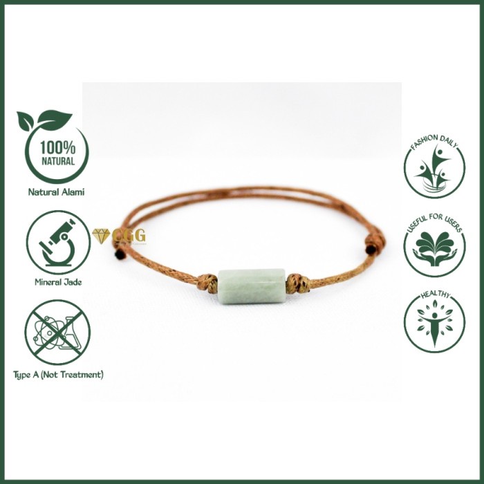 Gelang Tali Batu Giok Burma Asli