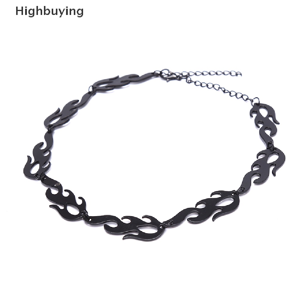 Hbid Punk Flame Kalung Klavikula Hip Hop Rantai Metal Choker Pria Wanita Trendi Perhiasan Glory