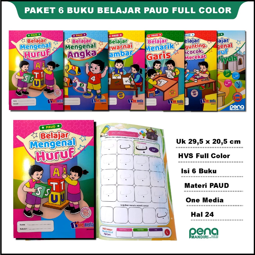 Buku Paud - Paket Buku PAUD One Media Isi 6 Buku