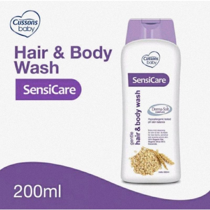 Cussons Baby Sensicare Gentle Hair &amp; Body Wash 200 ml - Shampo &amp; Sabun Bayi