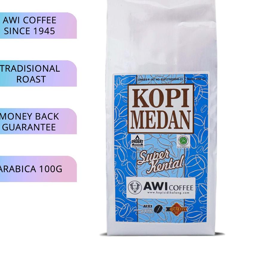 

PROMO [KP8] Awi Kopi Medan 250Gr Bubuk | Ground Coffee Powder | Sidikalang Tradisional | Arabica Robusta Blend