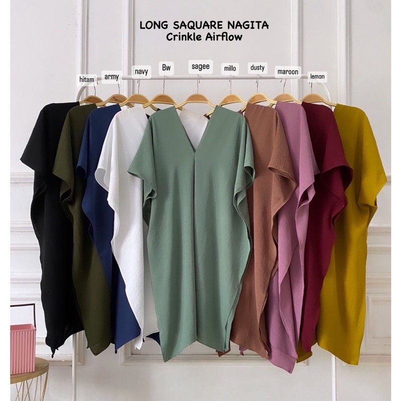Long Square Nagita | Atasan Long Square | Baju Cringkle