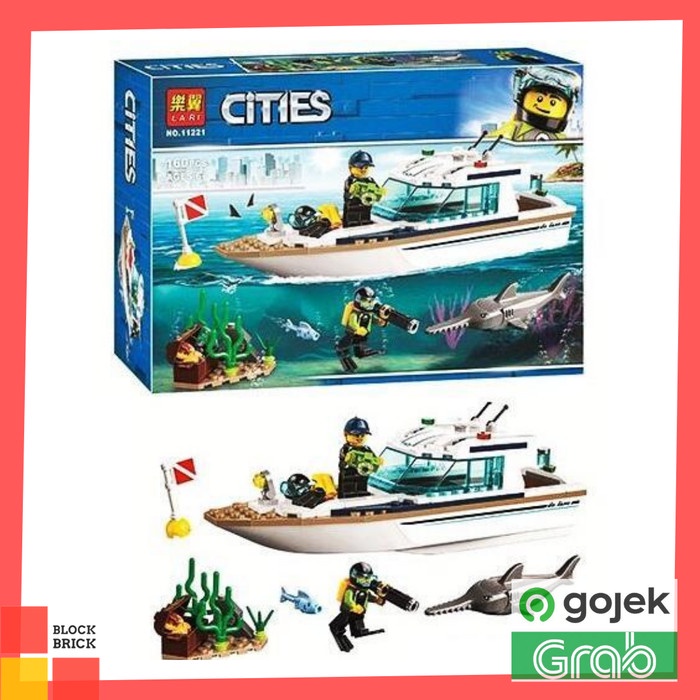 LARI 11221 LEGO CITIES DIVING YACHT PERAHU YACHT